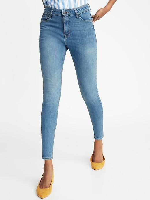 High-rise Secret-slim Pockets Rockstar Ankle Jeans For Women