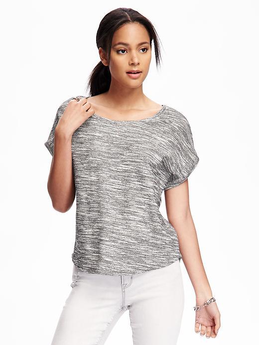 Old Navy Cocoon Fleece Top For Women - Dark Charcoal Gray