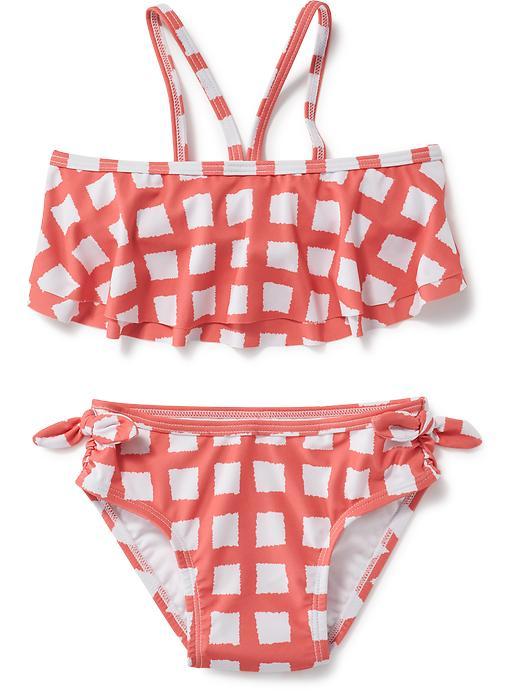 Old Navy Flutter Gingham Bikini - Pink Gingham