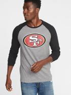 Old Navy Mens Nfl Graphic Raglan Tee For Men 49ers Size M
