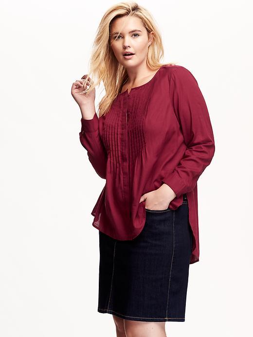 Old Navy Womens Plus Pintuck Tunic Size 1x Plus - Red Velvet