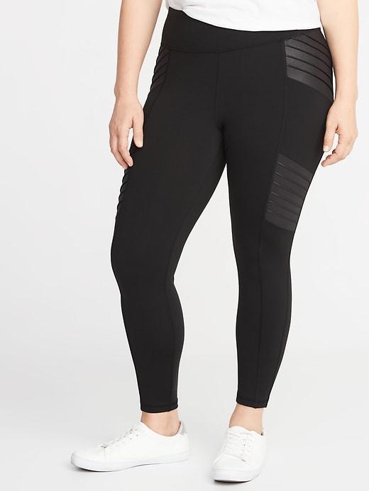 High-rise Plus-size 7/8-length Moto Street Leggings