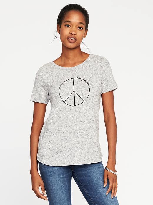 Old Navy Everywear Graphic Curved Hem Tee For Women - We Got This