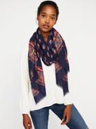 Old Navy Lightweight Printed Scarf For Women - Blue Paisley