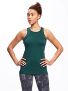 Old Navy Go Dry Cool Mesh Trim Support Tank For Women - Emerald Isle