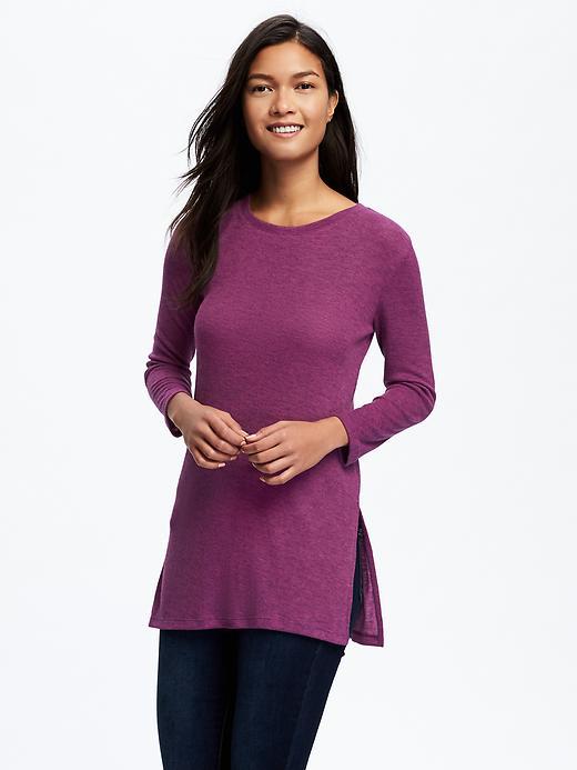 Old Navy Long & Lean Rib Knit Tunic For Women - Razzleberry
