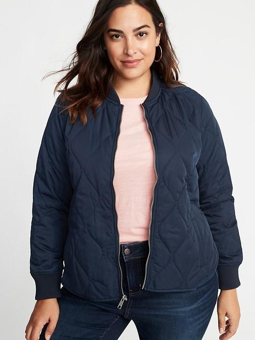 Old Navy Womens Lightweight Quilted Plus-size Jacket In The Navy Size 1x
