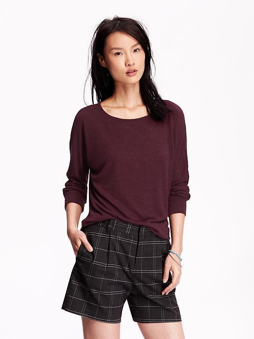 Old Navy Womens Raglan Sleeve Sweaters Size L Tall - Wine Purple