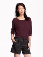 Old Navy Womens Raglan Sleeve Sweaters Size L Tall - Wine Purple