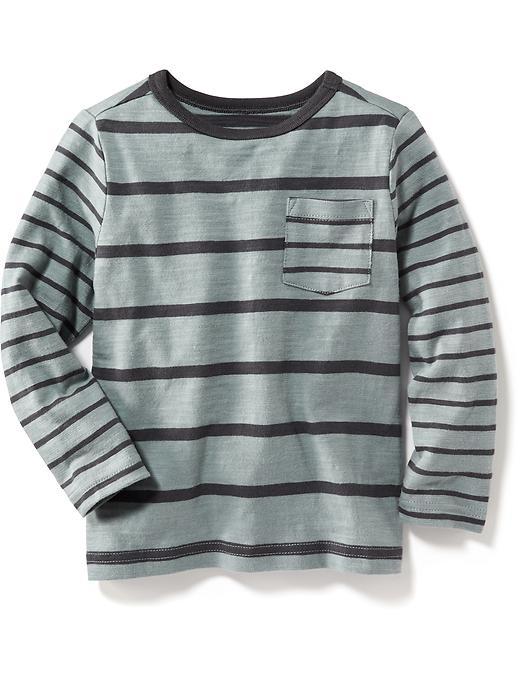 Old Navy Long Sleeve Striped Pocket Tee Size 12-18 M - Storm Belwas