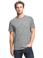 Old Navy Linen Blend Pocket Tee For Men - Dark Heather Gray