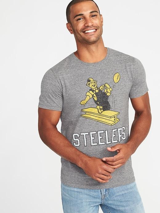 Old Navy Mens Nfl Team Crew-neck Tee For Men Steelers Size L
