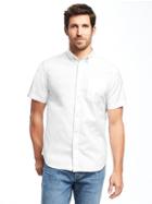 Old Navy Slim Fit Stay White Stretch Oxford Shirt For Men - Cream