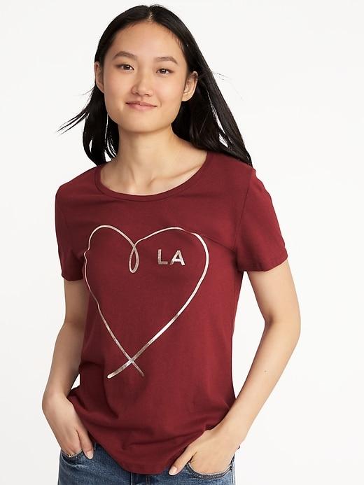Old Navy Womens La-graphic Tee For Women Gosh Garnet Size Xs