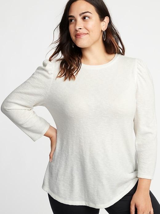 Old Navy Womens Brushed-knit Plus-size Top Cream Size 4x