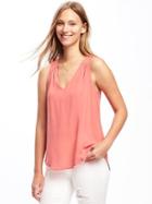 Old Navy Relaxed Cutout Back Blouse For Women - Coral Tropics