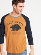Old Navy Mens California Republic 3/4-length Raglan Tee For Men Tobacco Leaf Size M