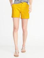 Old Navy Womens Mid-rise Everyday Twill Shorts For Women (5) Squash Size 4