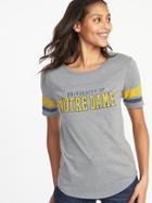 Old Navy Womens College-team Graphic Sleeve-stripe Tee For Women Notre Dame Size Xl