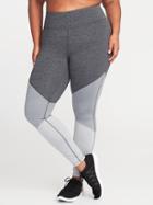 Old Navy Womens High-rise Plus-size Color-block Compression Leggings Carbon Size 2x