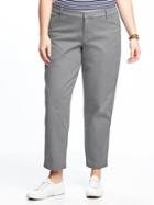 Old Navy Womens Smooth & Slim Plus-size Pixie Chinos Gray Stone Size 16