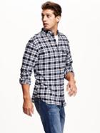 Old Navy Slim Fit Plaid Flannel Shirt Size Xxxl Big - In The Navy