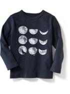 Old Navy Long Sleeve Graphic Tee - Ink Blue