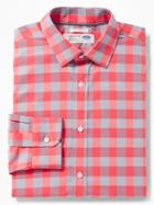 Old Navy Mens Slim-fit Built-in Flex Signature Non-iron Shirt For Men Coral Pink Size M