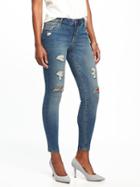 Old Navy Womens Mid-rise Rockstar Distressed Ankle Jeans For Women (27) Angel Island Size 2