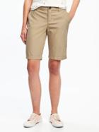 Old Navy Relaxed Mid Rise Canvas Bermudas For Women 10 1/2 - Rolled Oats