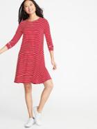 Old Navy Womens Jersey Swing Dress For Women Red Stripes Size L