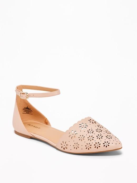 Old Navy Womens Laser-cut Pointy-toe Flats For Women Blush Size 10