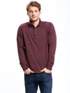 Old Navy Mock Neck Double Knit Jersey Pullover For Men - Burgundy Heather