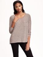 Old Navy Linen Blend Boyfriend Tee For Women - Multi Stripe