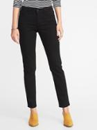 Old Navy Womens Mid-rise Straight Jeans For Women Black Size 18