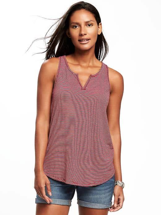 Old Navy Relaxed Curved Hem Tank For Women - Multi Stripe