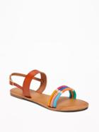 Old Navy Womens Wrapped-thread Slingback Sandals For Women Warm Multi Size 9