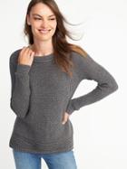 Old Navy Womens Textured Raglan-sleeve Sweater For Women Dark Gray Size Xl
