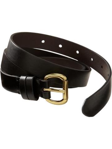 Old Navy Old Navy Womens Faux Leather Belts - Black Jack