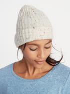 Old Navy Womens Rib-knit Beanie For Women Cream Size One Size