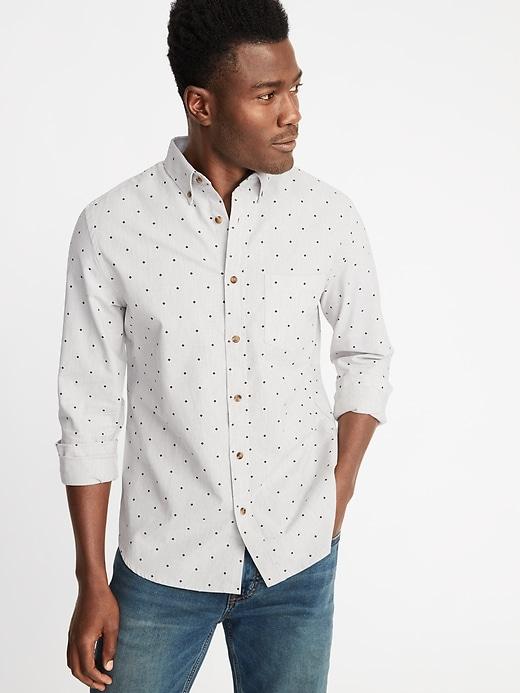 Old Navy Mens Slim-fit Built-in Flex Everyday Oxford Shirt For Men Light Heather Gray Size Xs