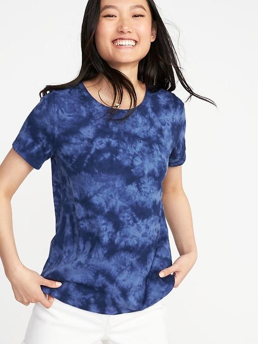 Old Navy Womens Everywear Crew-neck Tee For Women Navy Blue Size L