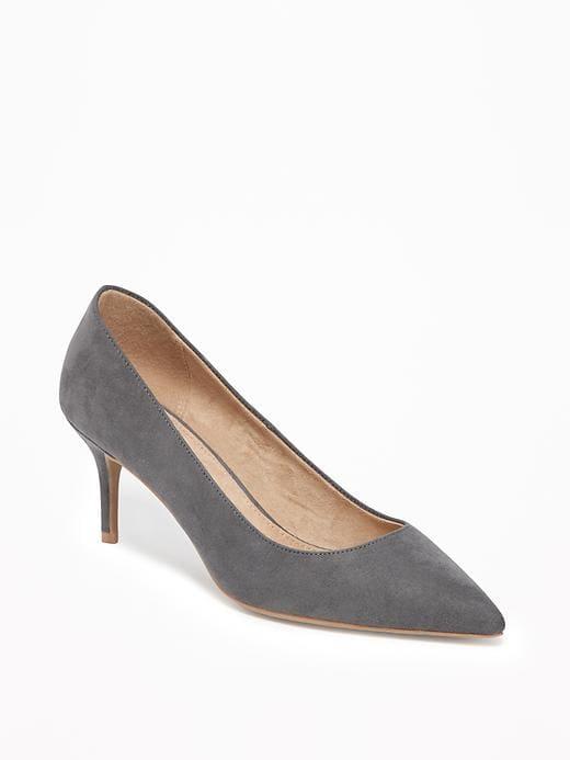 Old Navy Womens Sueded Mid-heel Pointy-toe Pumps For Women Cast Iron Top Size 9