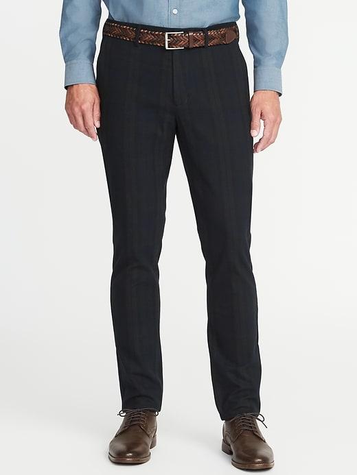 Old Navy Mens Slim Signature Built-in Flex Dress Pants For Men Tonal Tartan Size 44w