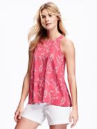 Old Navy Printed Trapeze Shirt For Women - Pink Floral