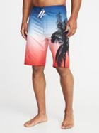 Old Navy Mens Built-in Flex Printed Board Shorts For Men - 10-inch Inseam Palm Tree Photo Reel - 10-inch Inseam Palm Tree Photo Reel Size 38w