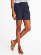 Old Navy Womens Mid-rise Everyday Shorts For Women (7) In The Navy Size 16
