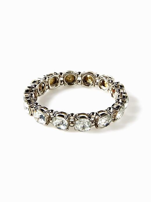 Crystal-stone Stretch Bracelet For Women