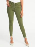 Old Navy Womens Mid-rise Raw-hem Rockstar Ankle Jeans For Women I Think Olive Size 8