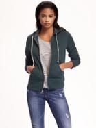 Old Navy Relaxed Full Zip Fleece Hoodie For Women - Glorious Pine